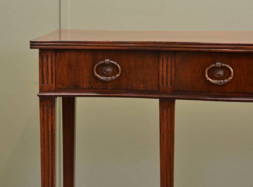 fig 2. Serpentine Shaped Edwardian Antique Mahogany Console Table