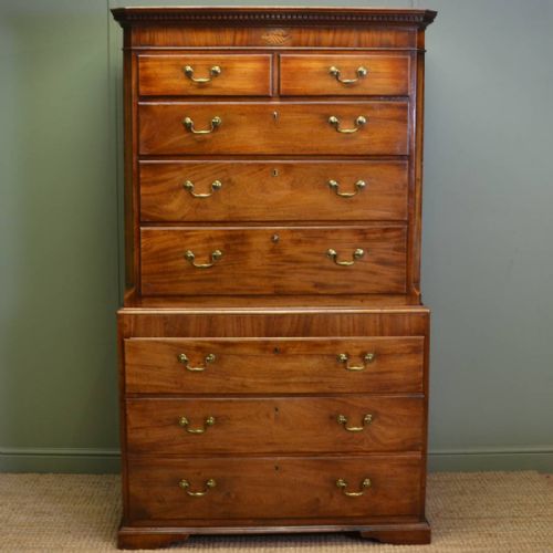 Mellow Mahogany George III Antique Chest on Chest