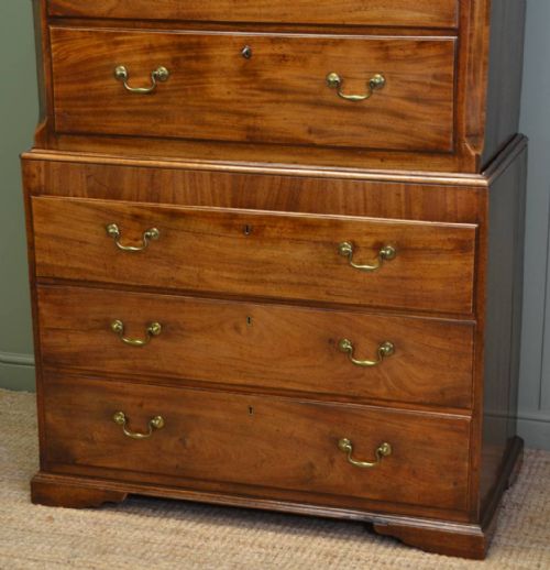 fig 1. Mellow Mahogany George III Antique Chest on Chest