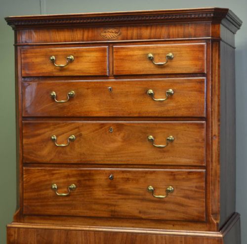 fig 2. Mellow Mahogany George III Antique Chest on Chest