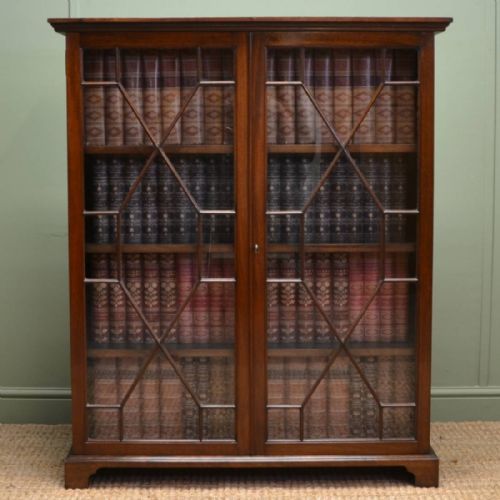 Beautifully Figured Victorian Antique Astragal Glazed Cabinet / Bookcase