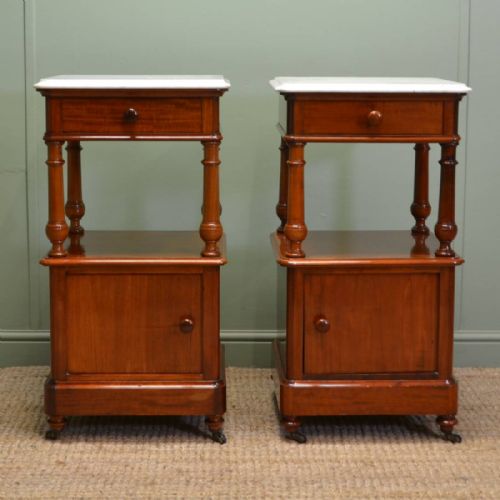 
Pair of Superb Quality Victorian Figured Mahogany Antique Side Cabinets
