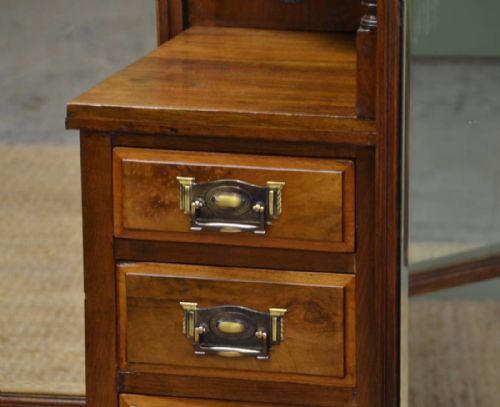 fig 2. Large Edwardian Figured Walnut Antique Dressing Table