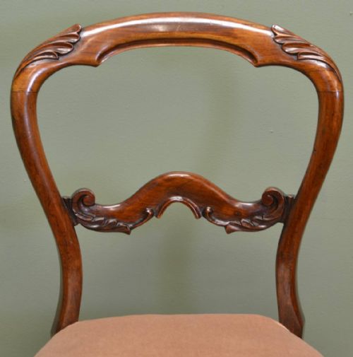 fig 2. Spectacular Set Of Six Victorian Solid Rosewood Antique Balloon Back Chairs