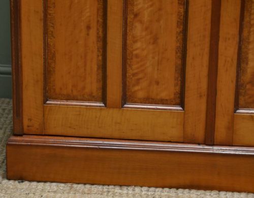 fig 1. Unusual Satin Birch Antique Victorian Linen Cupboard