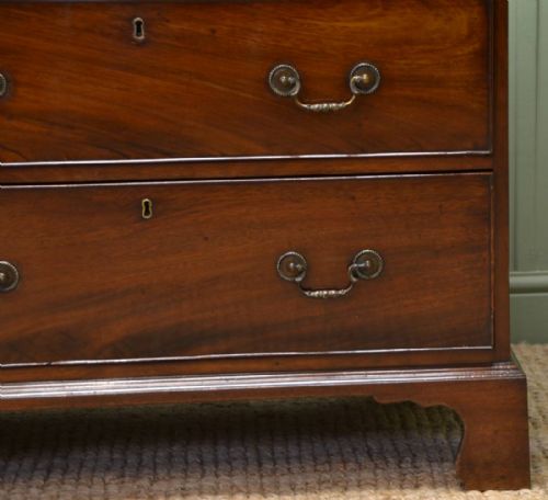 fig 1. Stunning Small Georgian Figured Mahogany Antique Chest Of Drawers