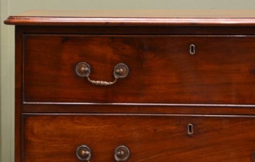 fig 2. Stunning Small Georgian Figured Mahogany Antique Chest Of Drawers