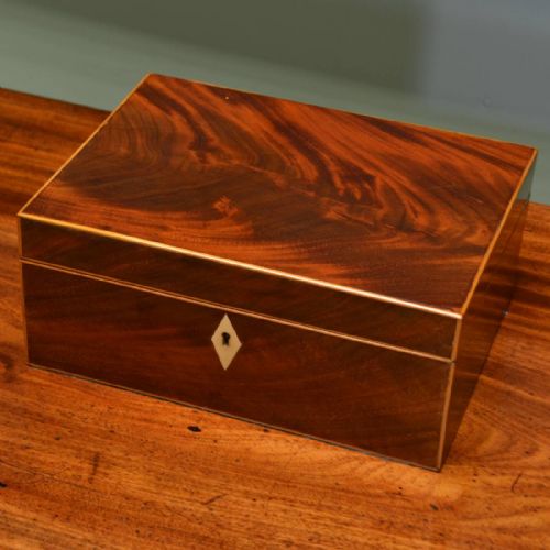 Spectacular Regency Flamed Mahogany Antique Jewellery Box
