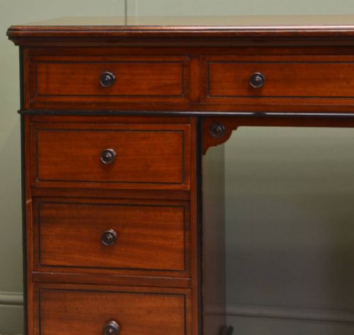 fig 2. Large Arts And Crafts Walnut Victorian Antique Pedestal Desk