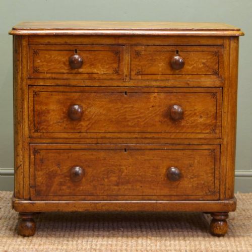 Small Victorian Antique Chest of Drawers with the Original Painted Pine Finish