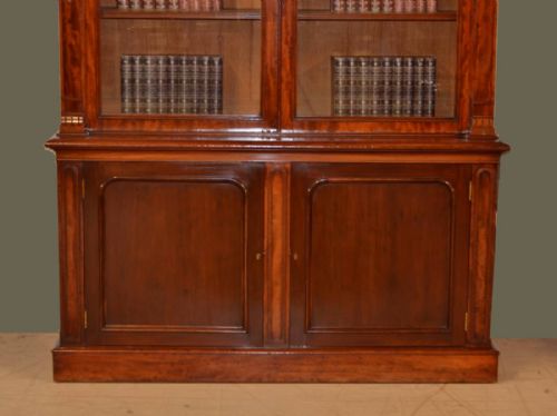 fig 1. Magnificent Huge Beautifully Figured Mahogany William IV Antique Library Bookcase