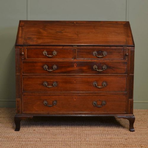 Quality Solid Mahogany Country Georgian Antique Bureau