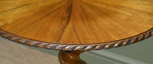 fig 1. Spectacular Segmented Victorian Figured Walnut Antique Occasional Table