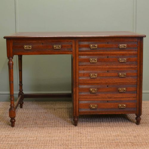 Stunning Victorian Arts and Crafts Walnut Antique Desk
