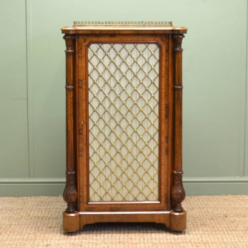 Splendid Figured Walnut Antique Victorian Cabinet