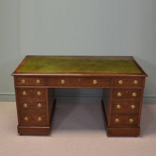 
Large Victorian Mahogany Antique Pedestal Desk
