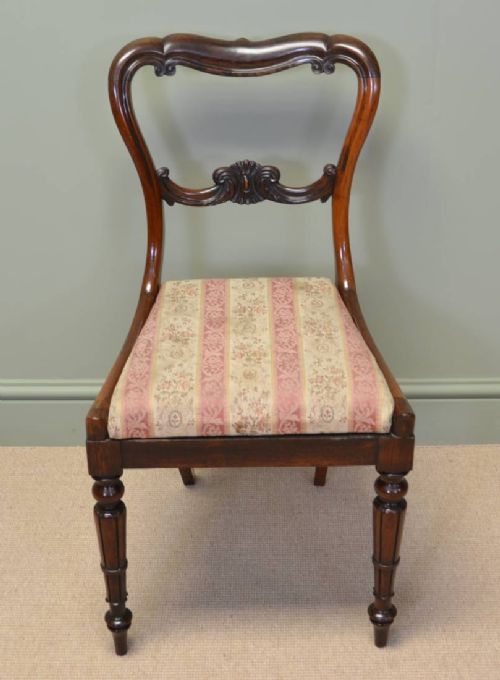 fig 2. Spectacular Set Of Six Victorian Antique Rosewood Dining Chairs By James Winter.
