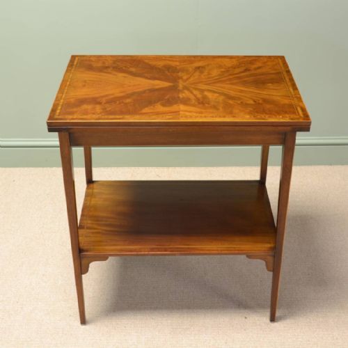 Beautifully Figured Mahogany Antique Edwardian Card / Games Table