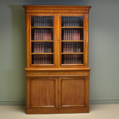 Beautiful Rich Mellow Mahogany Antique Victorian Bookcase on Cupboard / Dresser