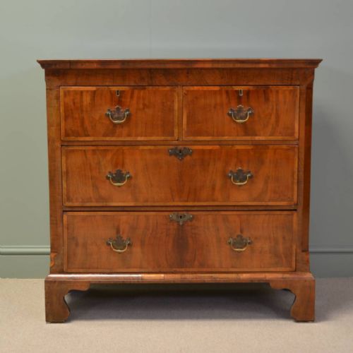 
Beautifully Figured Victorian Antique Walnut Chest of Drawers
