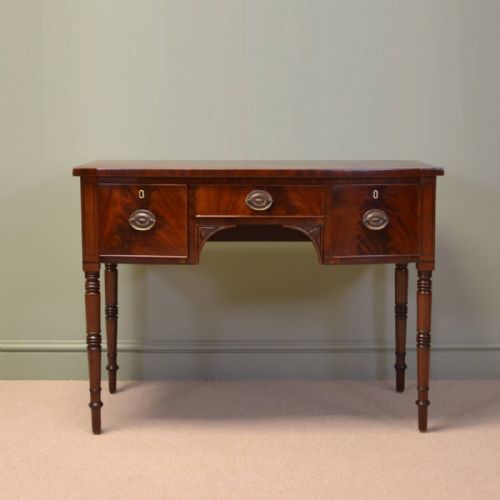 Regency Mahogany Antique Bow Fronted Writing Desk