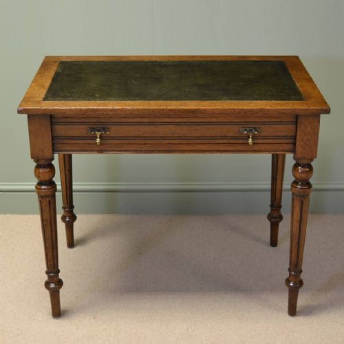 Arts and Crafts Golden Oak Victorian Antique Writing Table