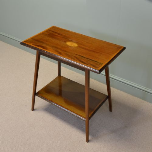 Quality Edwardian Mahogany Occasional Antique Table with Sunburst Inlay.