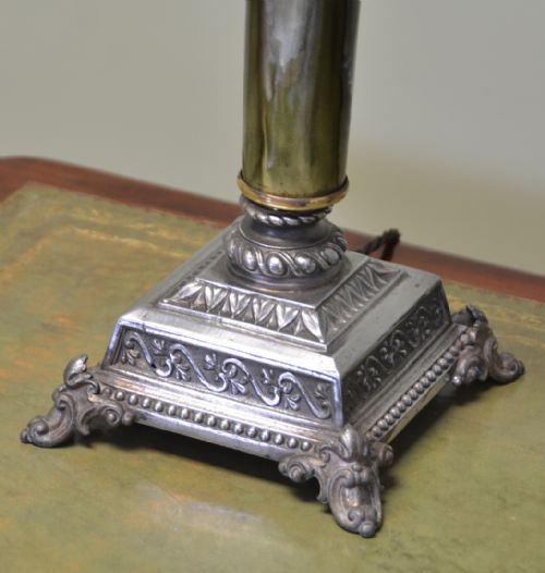 fig 1. Large Edwardian French Silver Gilt and Porcelain Lamp Base.