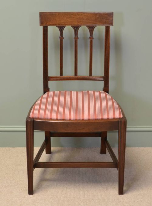 fig 1. Stunning Set of Six Georgian Mellow Mahogany Antique Dining Chairs