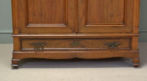 fig 1. Beautifully Figured Victorian Walnut Antique Wardrobe