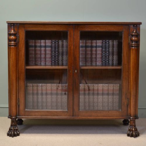 Spectacular Georgian Mahogany Antique Bookcase with Claw Feet