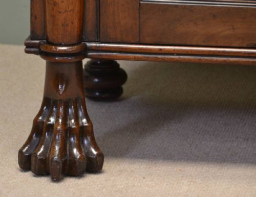 fig 1. Spectacular Georgian Mahogany Antique Bookcase with Claw Feet
