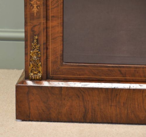 fig 1. Impressive Victorian Figured Walnut Inlaid Antique Pier Cabinet