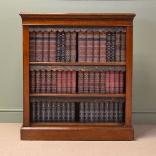 Antique Victorian Walnut Open Bookcase