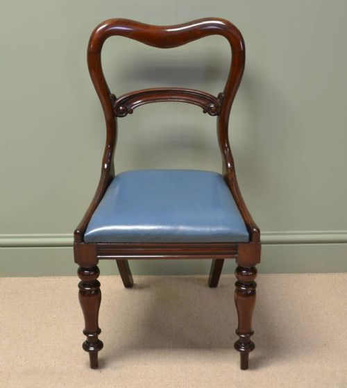 fig 1. Elegant Rich Mahogany Antique Victorian Dining Chairs