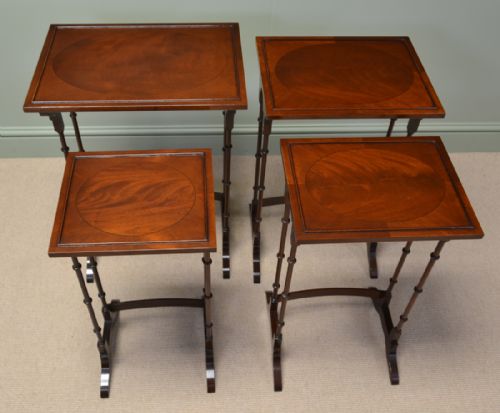 fig 1. An Edwardian Inlaid Mahogany Quartetto of Antique Tables.