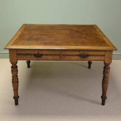 Golden Oak Victorian Antique Partners Writing Table