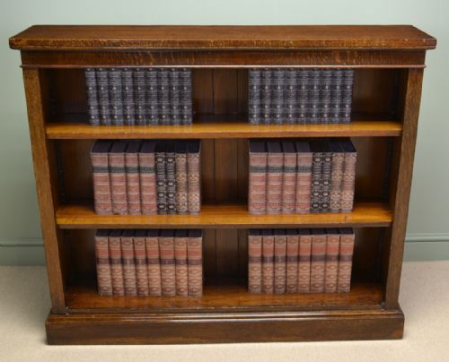 fig 1. Quality Large Victorian Oak Antique Open Bookcase
