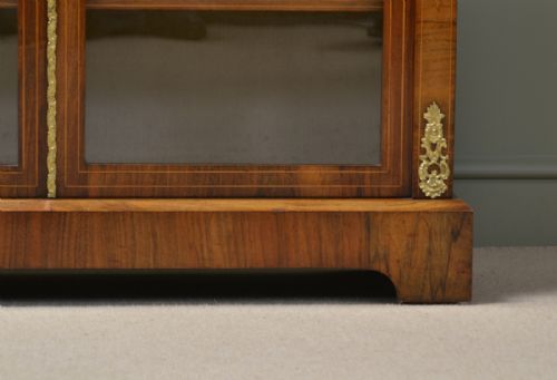 fig 1. Spectacular Victorian Figured Walnut Inlaid Antique Pier Cabinet
