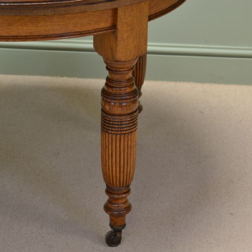fig 1. Spectacular Golden Oak Maple & Co Victorian Antique Extending Dining Table