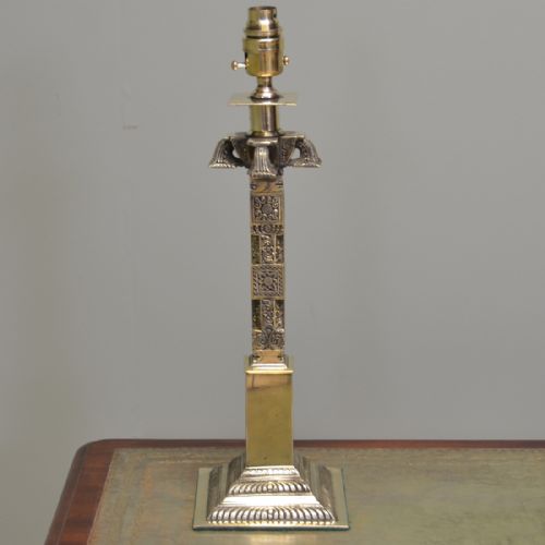 Spectacular Arts and Crafts  Solid Brass Antique Lamp Base.