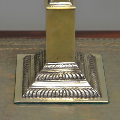 fig 1. Spectacular Arts And Crafts Solid Brass Antique Lamp Base.