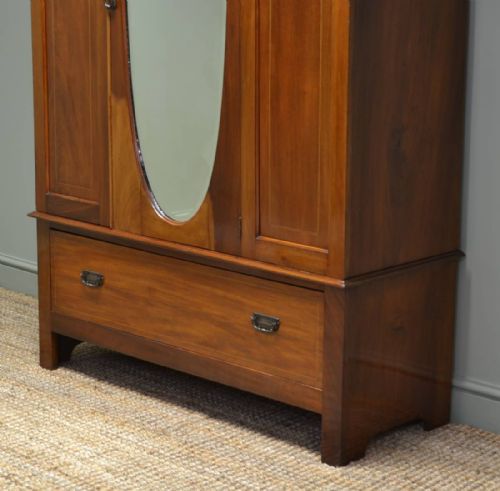 fig 1. Elegant Edwardian Inlaid Mahogany Art Nouveau Wardrobe