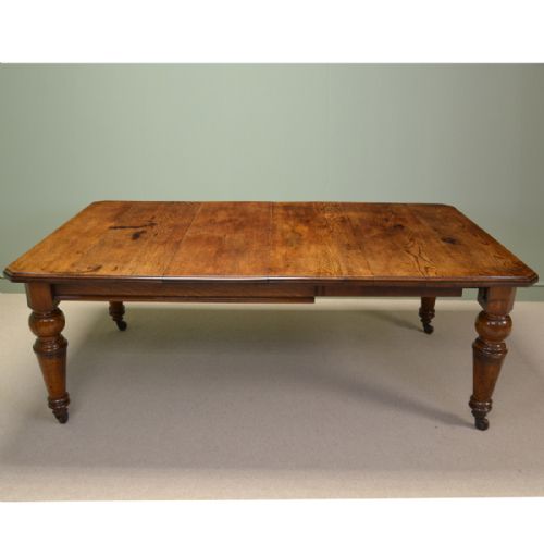 Characterful Victorian Figured Oak Antique Kitchen / Farmhouse Table