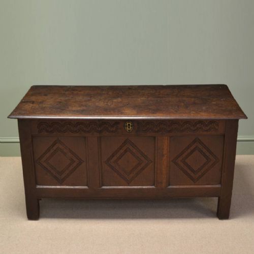 Georgian Period Country Oak Antique Coffer