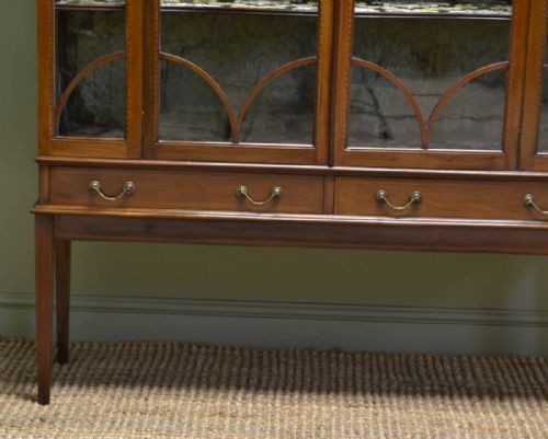 fig 1. Spectacular Edwardian Inlaid Mahogany Antique Display Cabinet