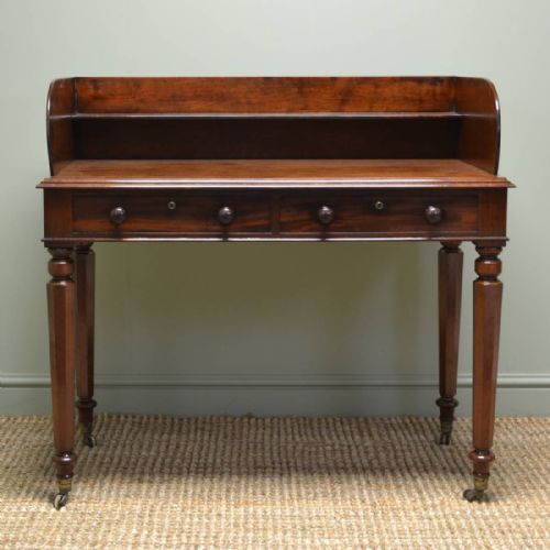 Magnificent Quality Mahogany Antique Writing Table / Desk / Wash Stand.