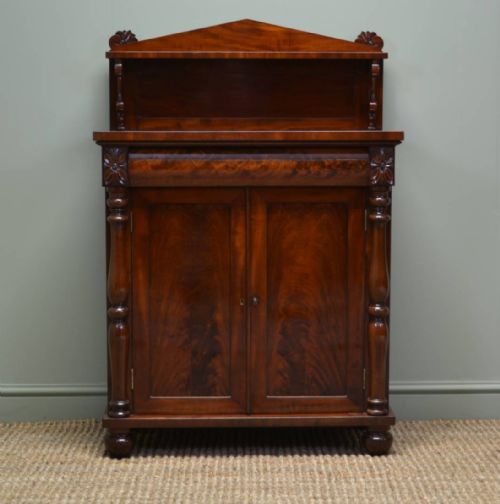 Magnificent Quality Regency Mahogany Small Antique Chiffonier / Cupboard