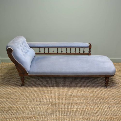 Victorian Walnut Antique Chaise Longue