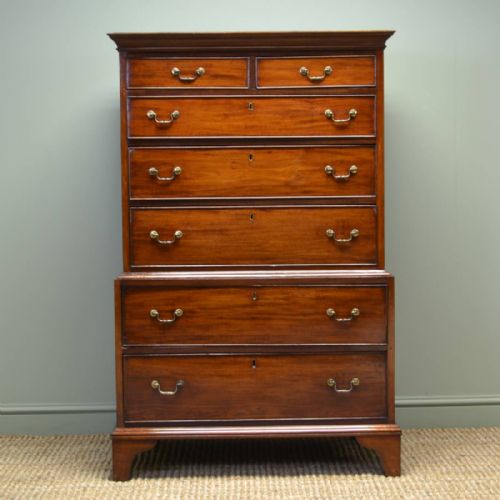 Georgian Antique Mahogany Chest on Chest of Lovely Small Proportions